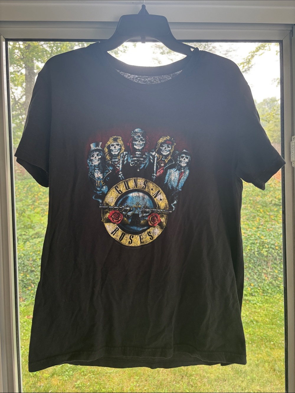 Bravado Black Graphic Band Tee with Multicolor Skull Design